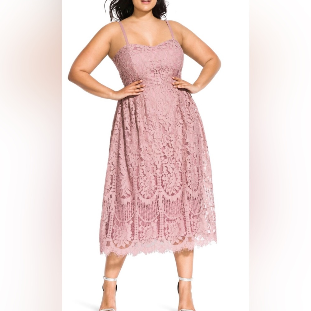 City Chic Pink Lace Dress